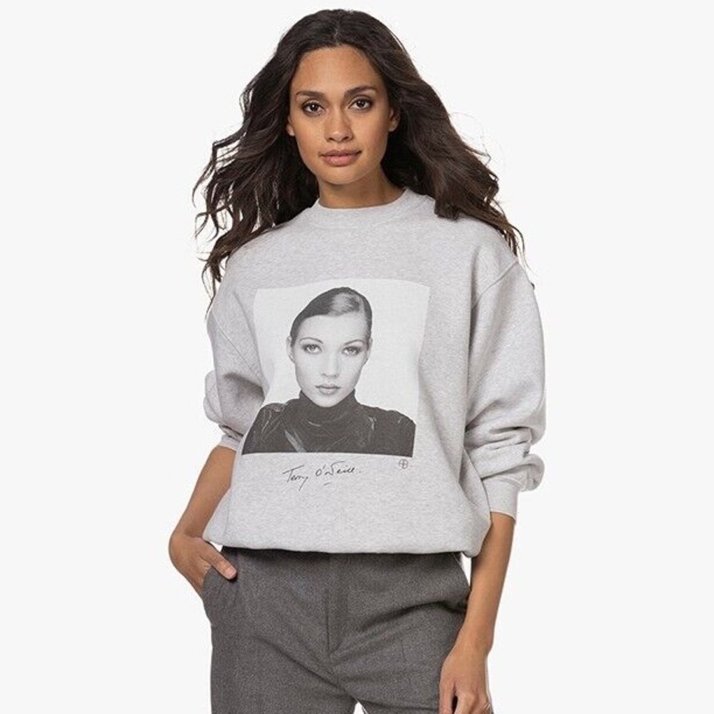 ANINE BING Ramona Sweatshirt Ab X To Kate Moss in Heather Grey XS Rare Revolve - Picture 5 of 16